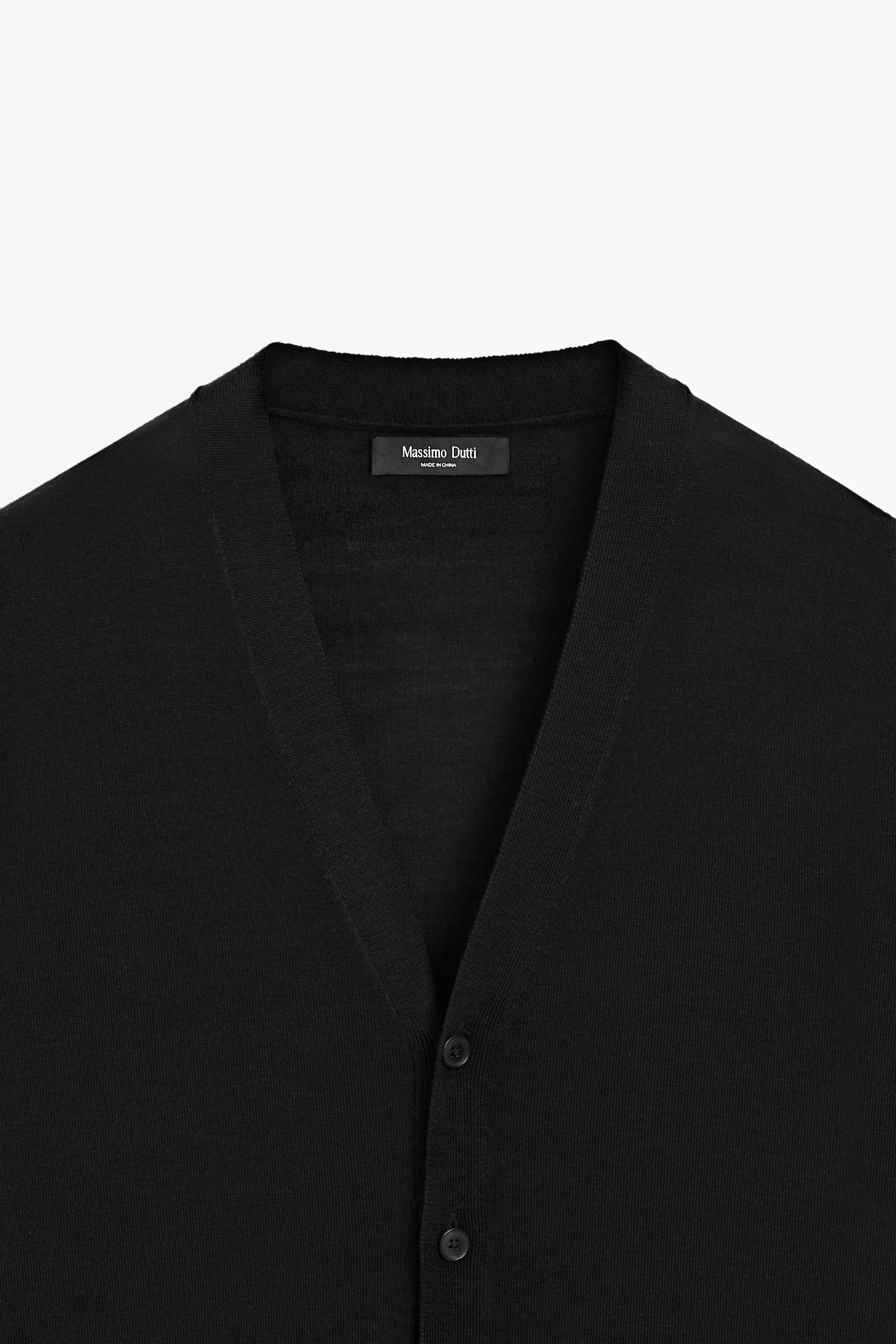 Merino wool button-up cardigan